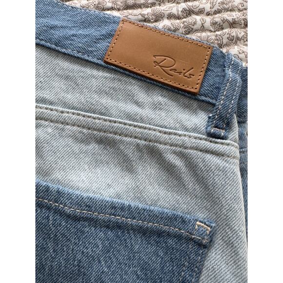 Rails The Getty Crop Patchwork Light Indigo Blue Jeans Size 27 - Picture 8 of 9